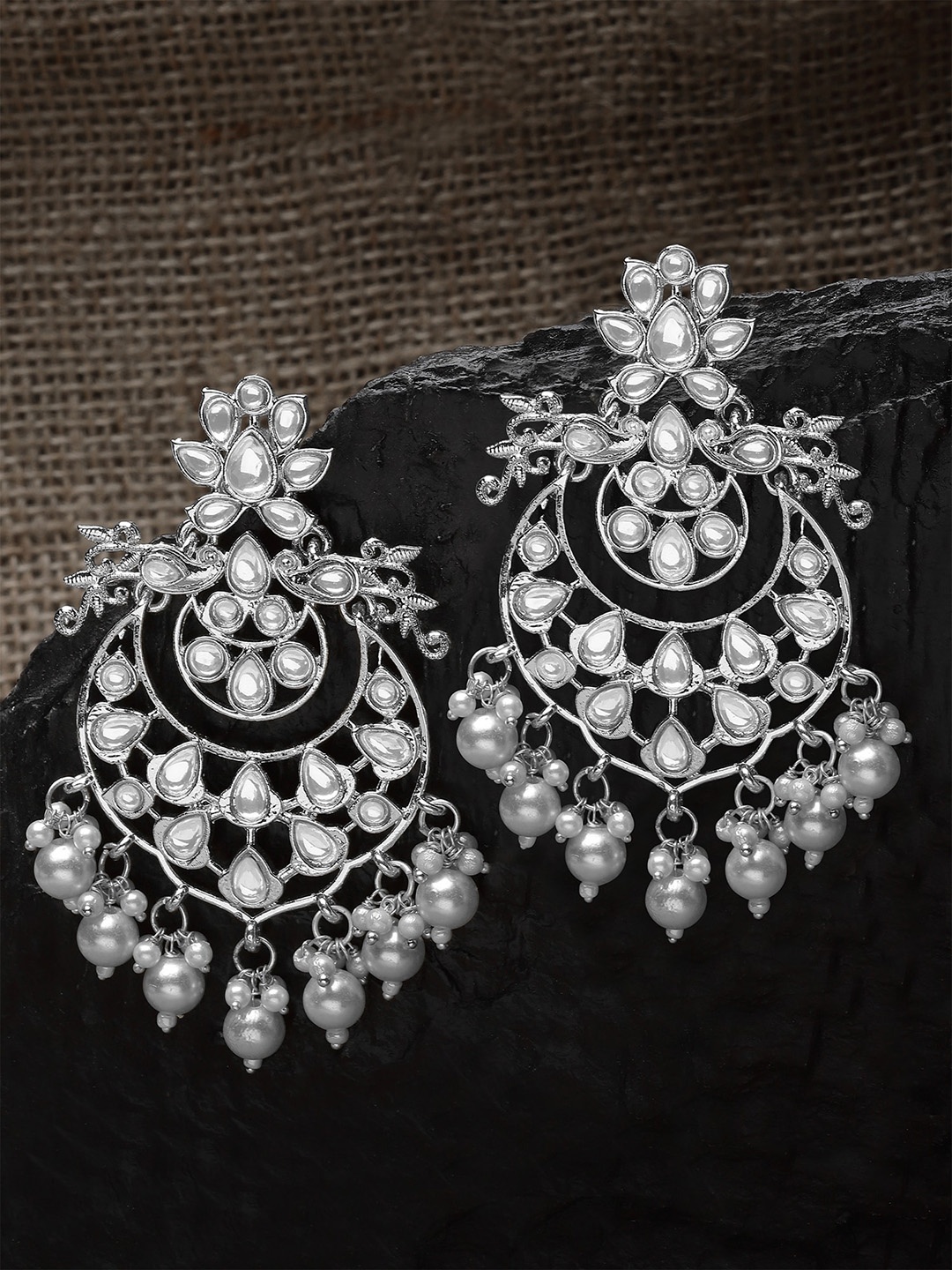 

KARATCART Silver Plated Chandbalis