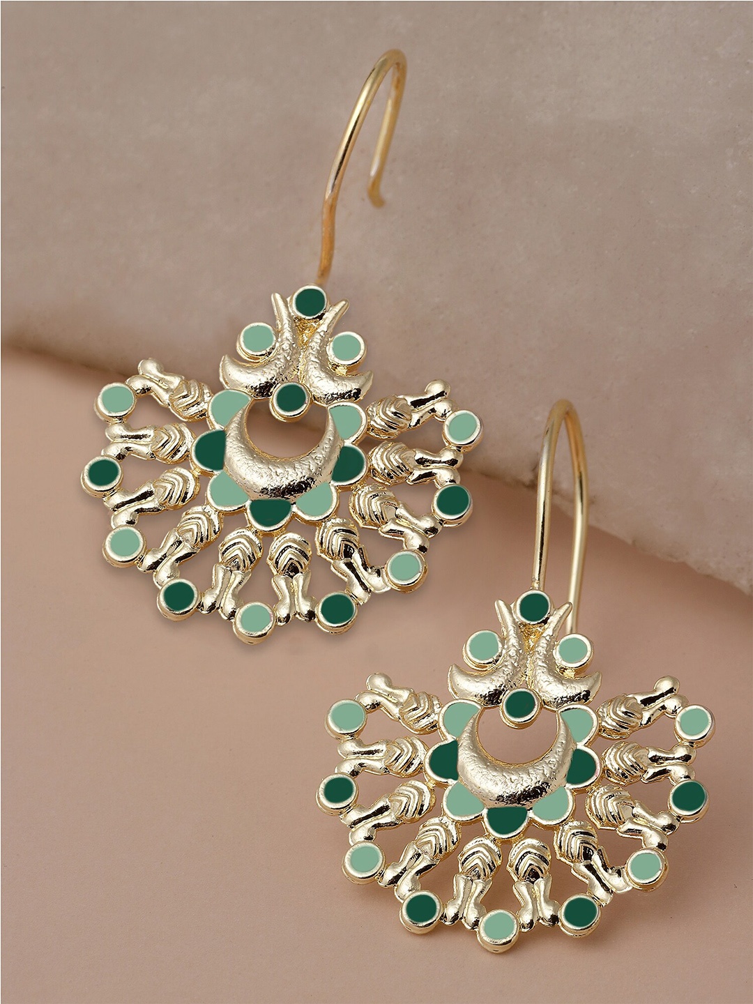 

KARATCART Gold-Plated Contemporary Drop Earrings