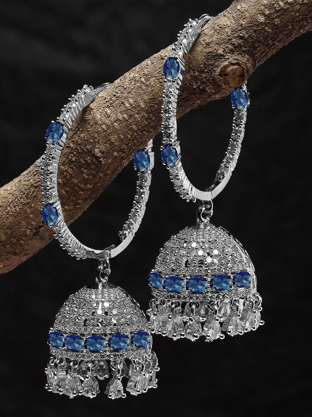 

KARATCART Silver-Plated Contemporary Jhumkas