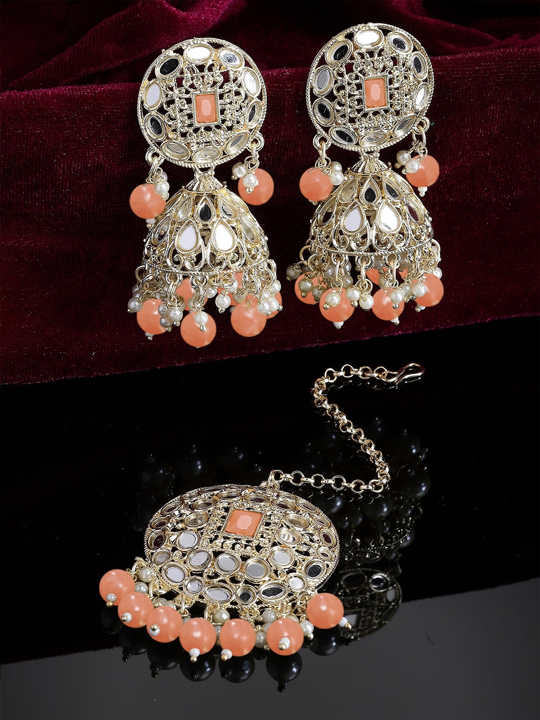 

KARATCART Gold-Plated Kundan Stone Studded Jewellery Set