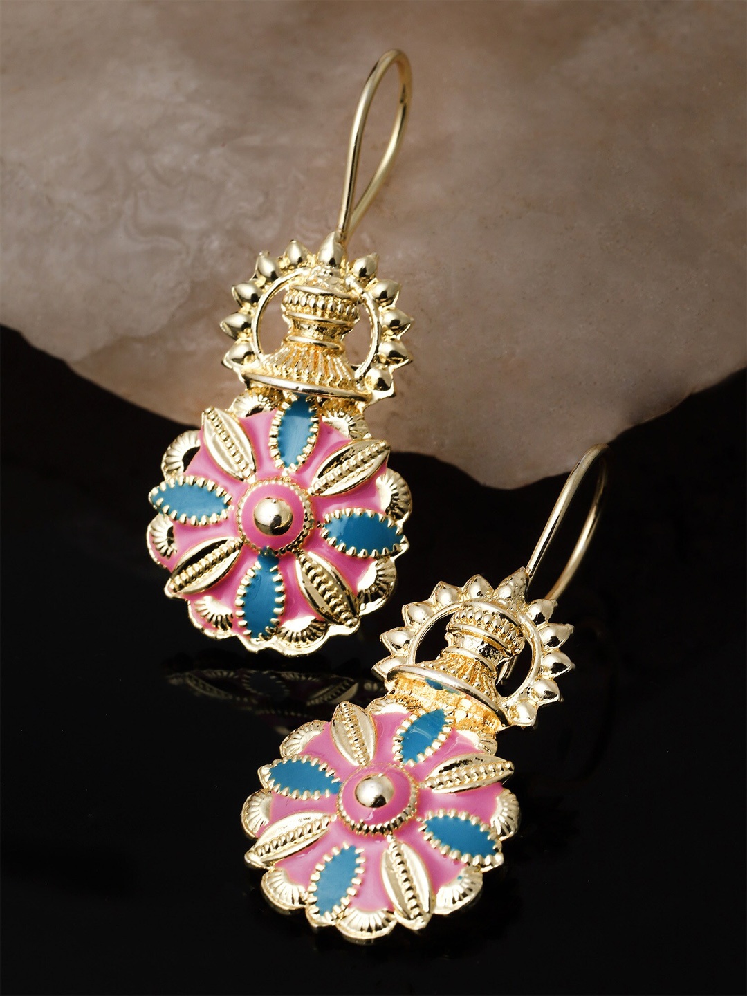 

KARATCART Gold-Plated Contemporary Drop Earrings