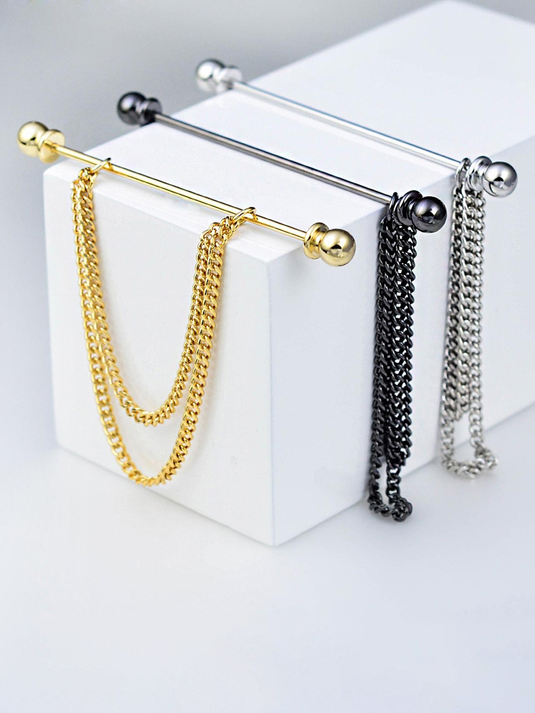

Lyla Women Set OF 3 Tie-Pin Brooch, Gold