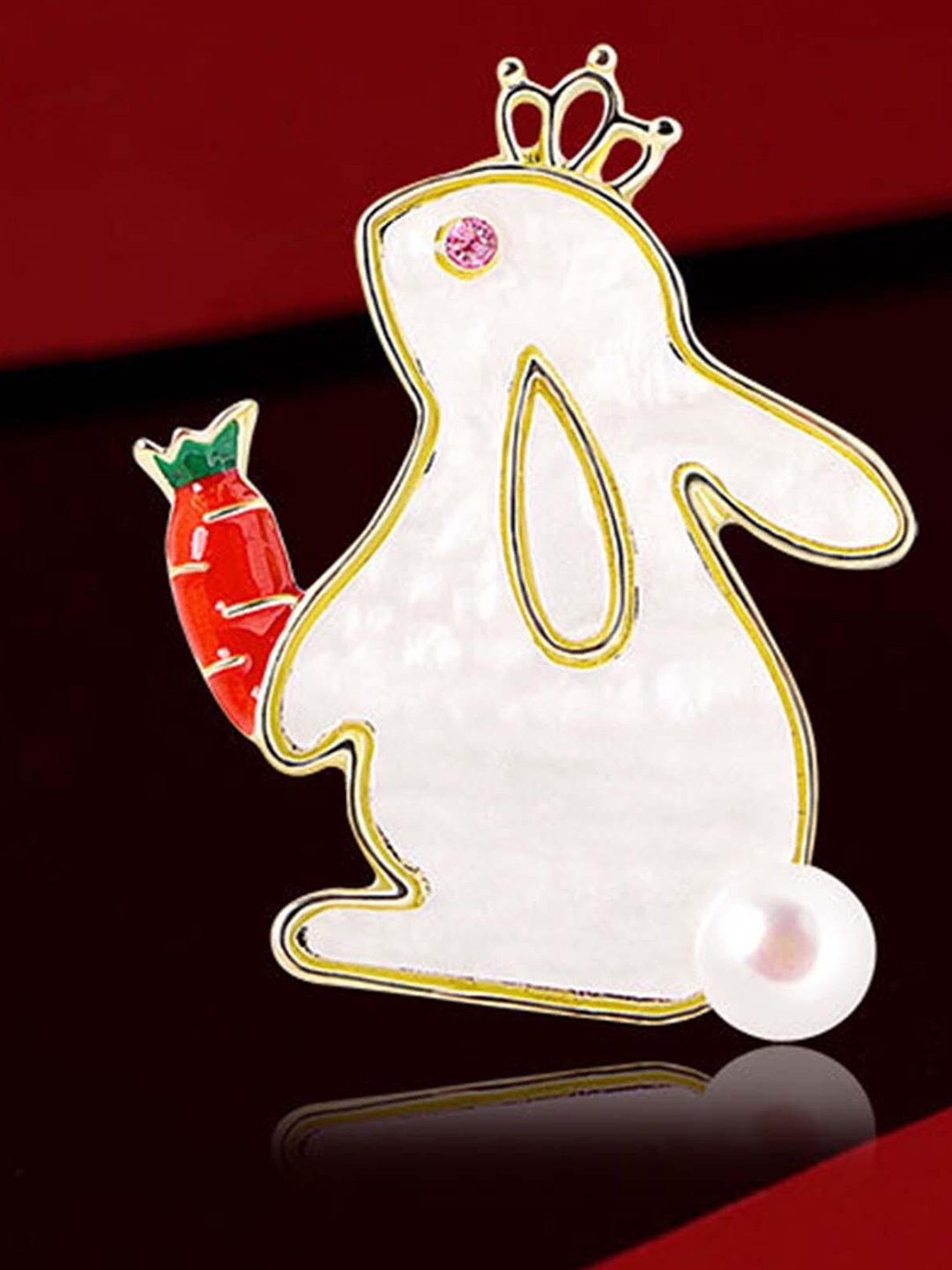 

Lyla Rabbit Shaped Brooch, White