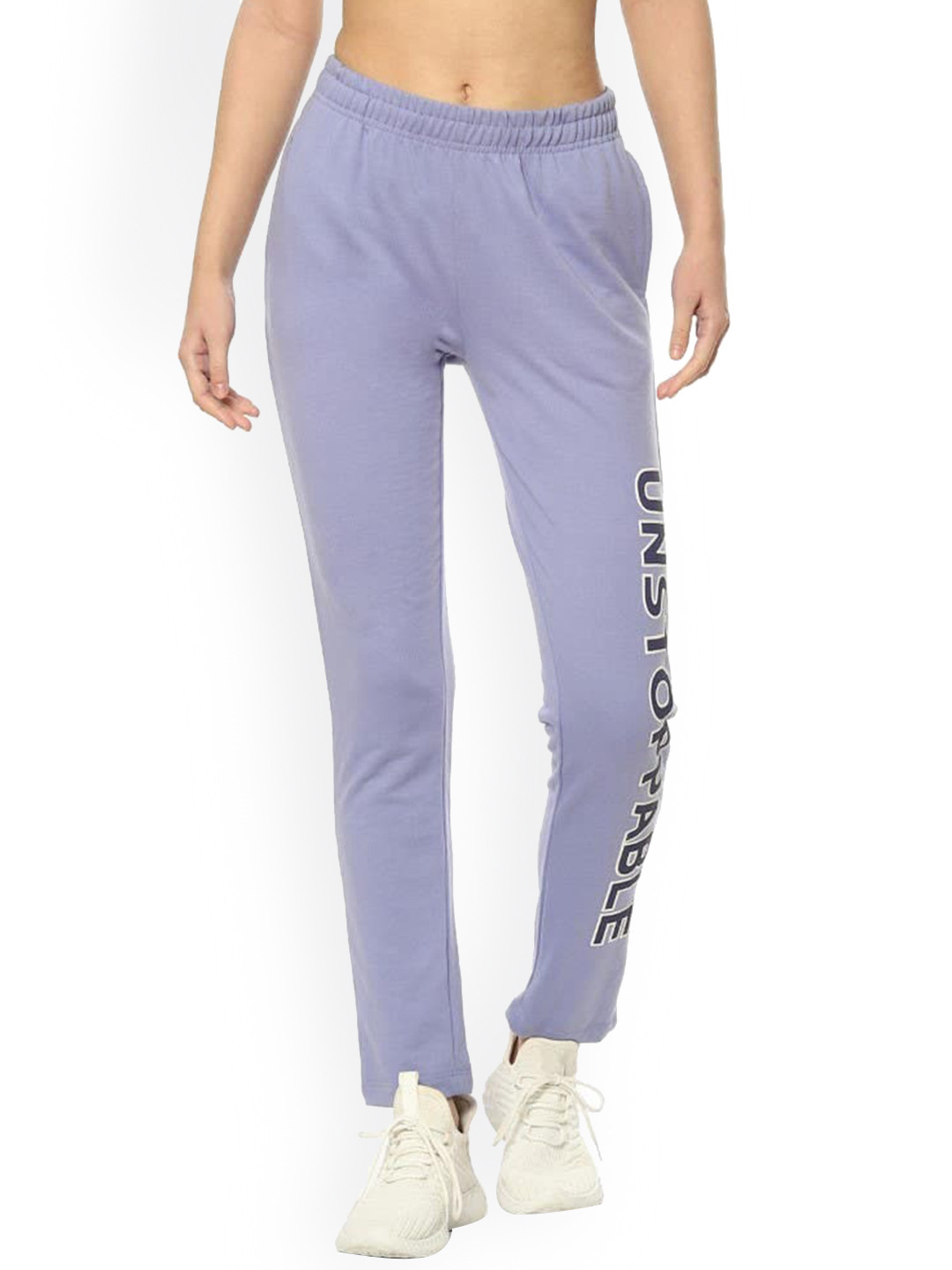 

2Bme Women Typographic Printed Track Pants, Lavender