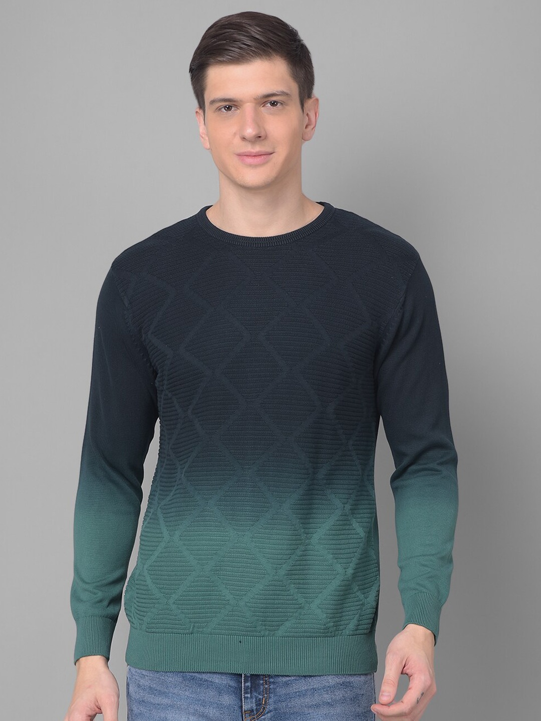 

COBB Colourblocked Acrylic Pullover Sweater, Green