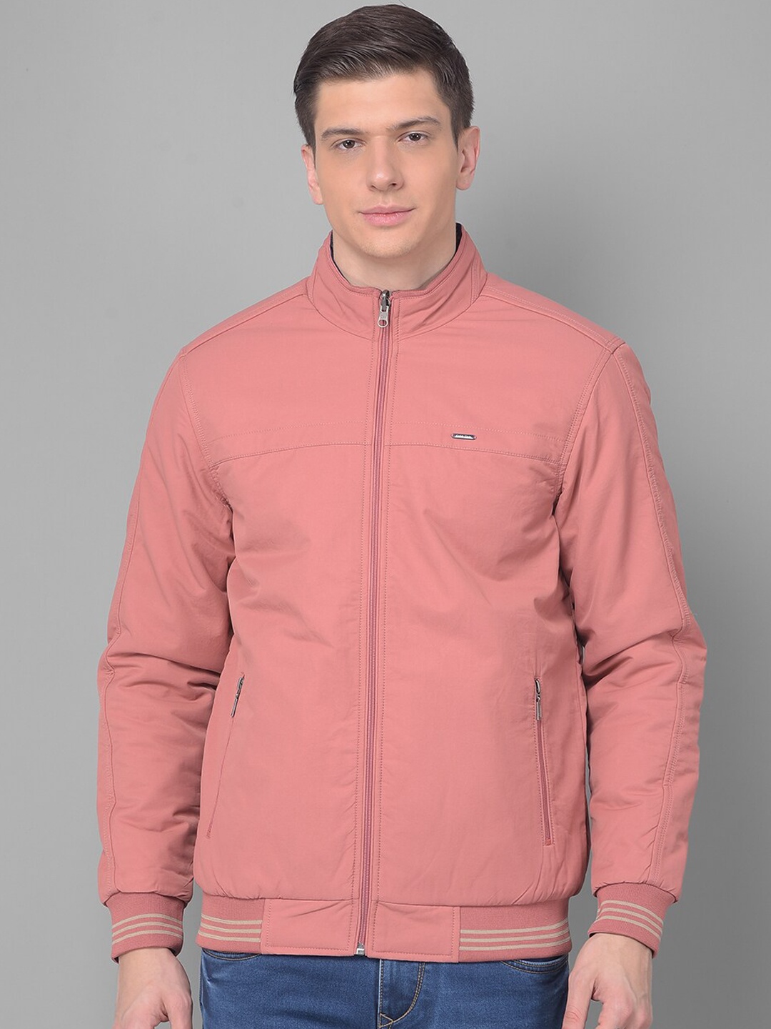 

COBB Mock Collar Reversible Bomber Jacket, Peach