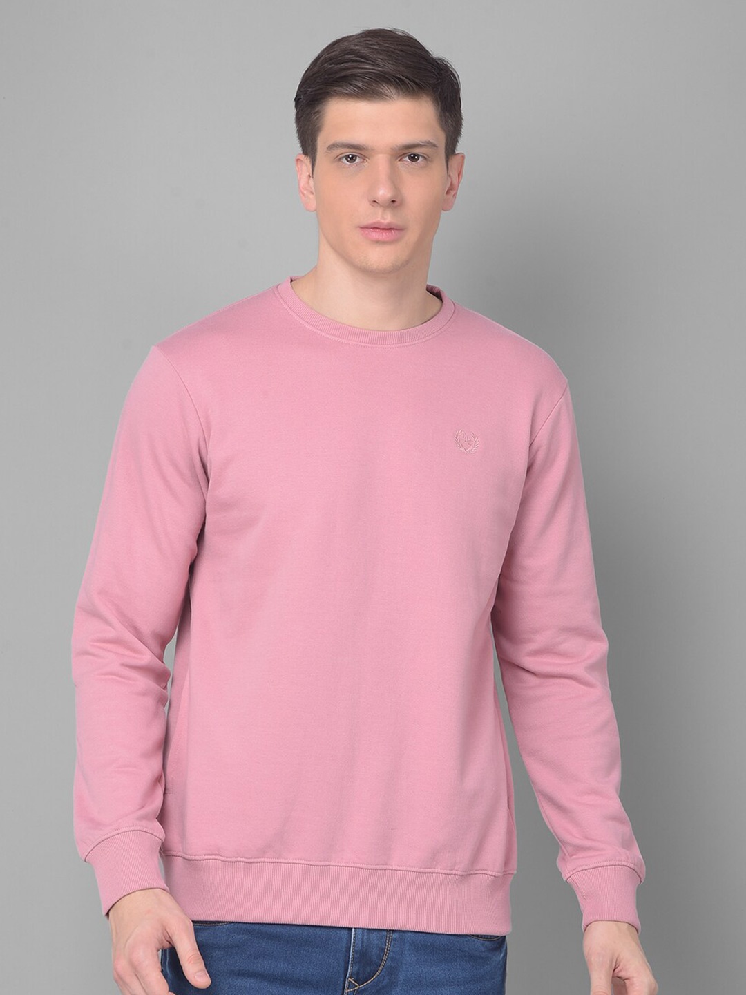 

COBB Round Neck Cotton Sweatshirt, Pink