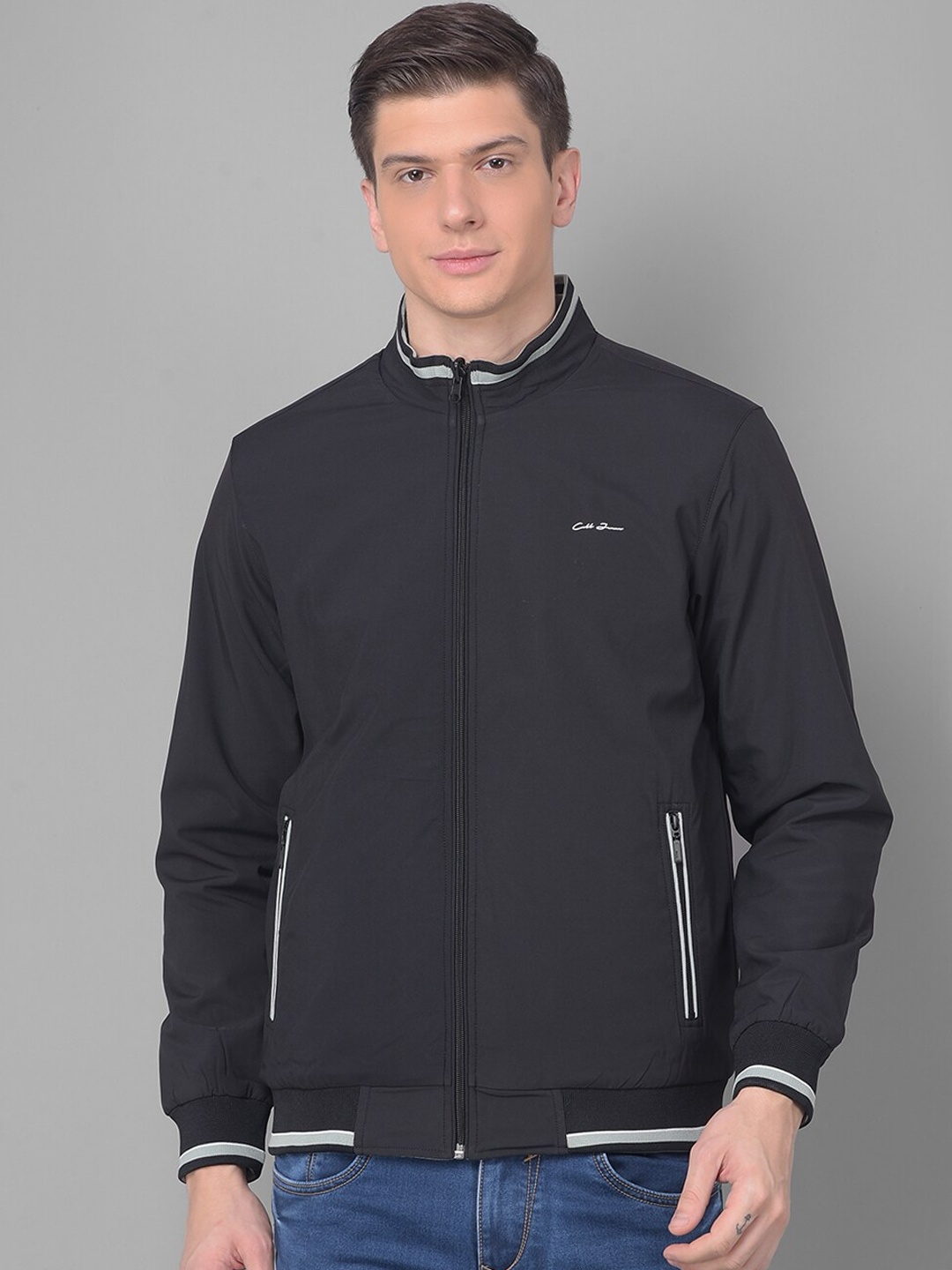 

COBB Mock Collar Reversible Bomber Jacket, Black