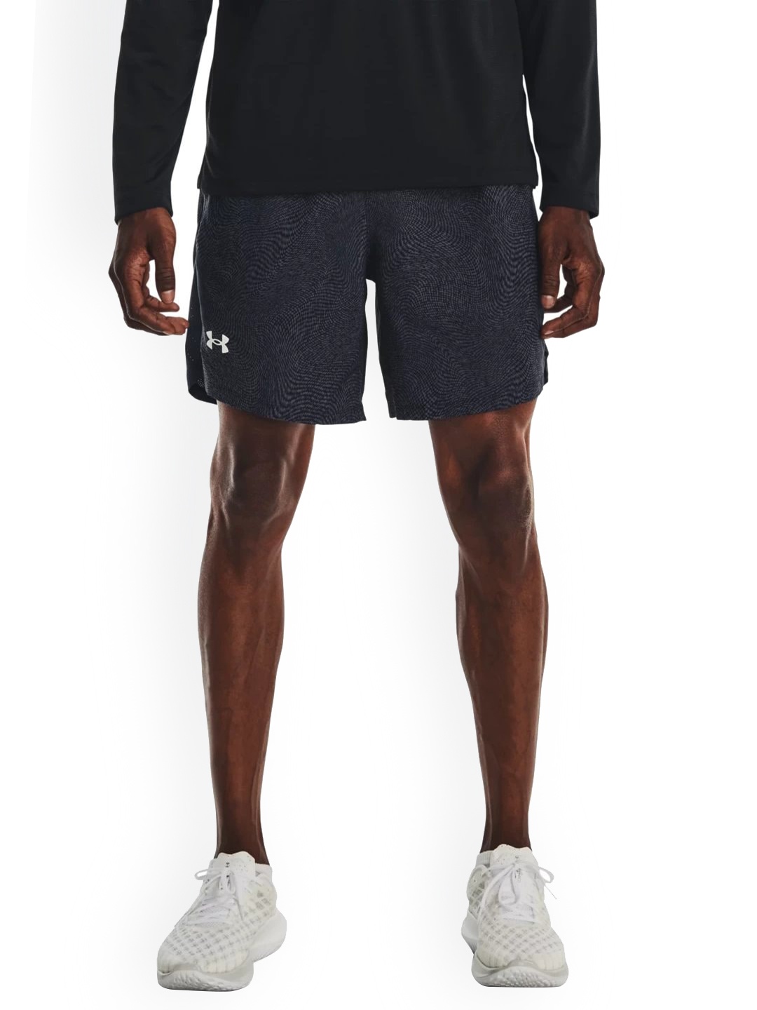 

UNDER ARMOUR Men Launch 7'' Abstract Printed Slim Fit Sports Shorts, Grey