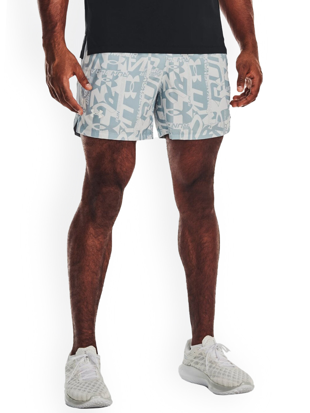 

UNDER ARMOUR Men Launch 5'' Brand Logo Printed Sports Shorts, Grey