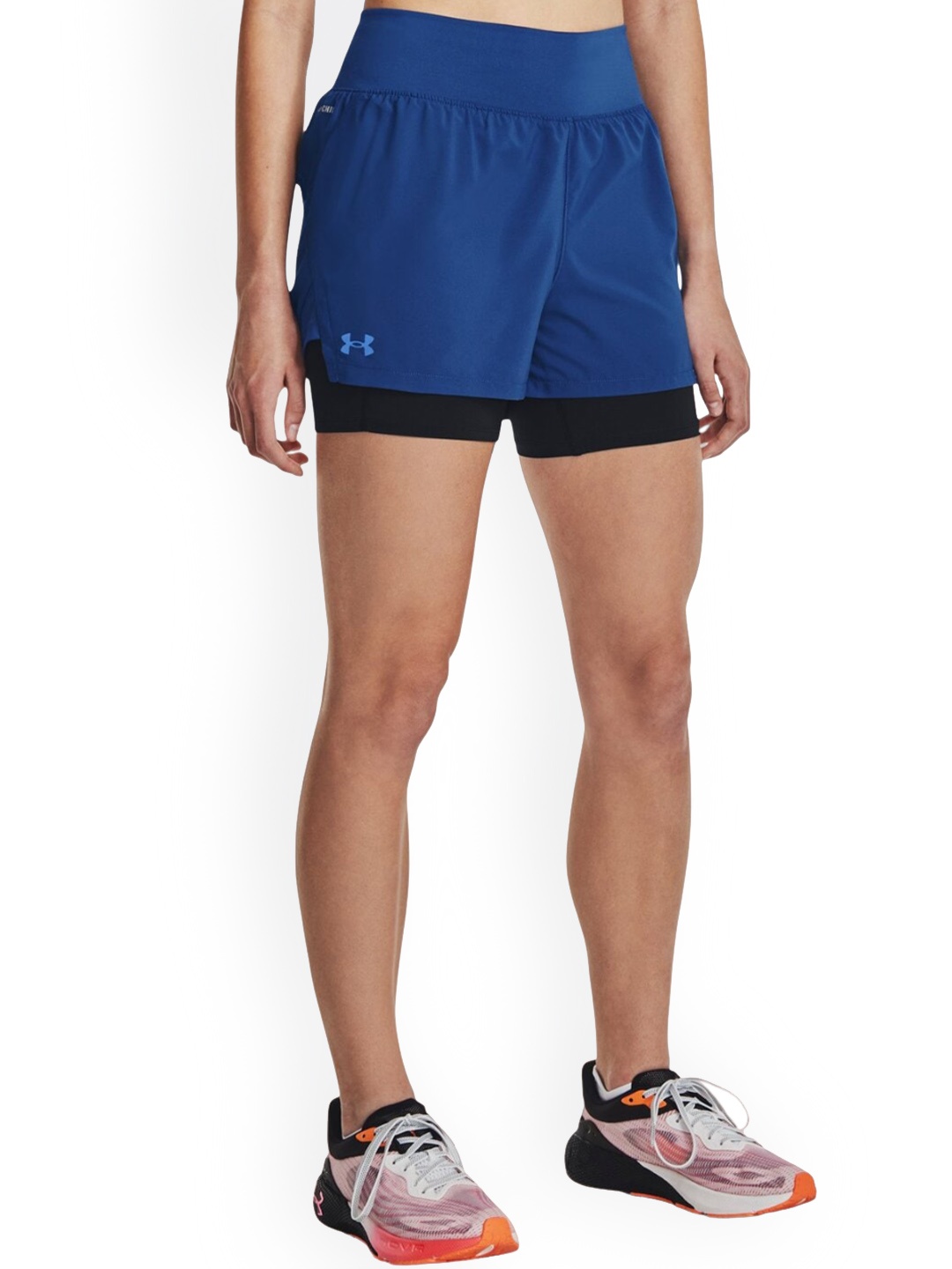 

UNDER ARMOUR Women Run Stamina 2-in-1 Slim Fit Sports Shorts, Blue