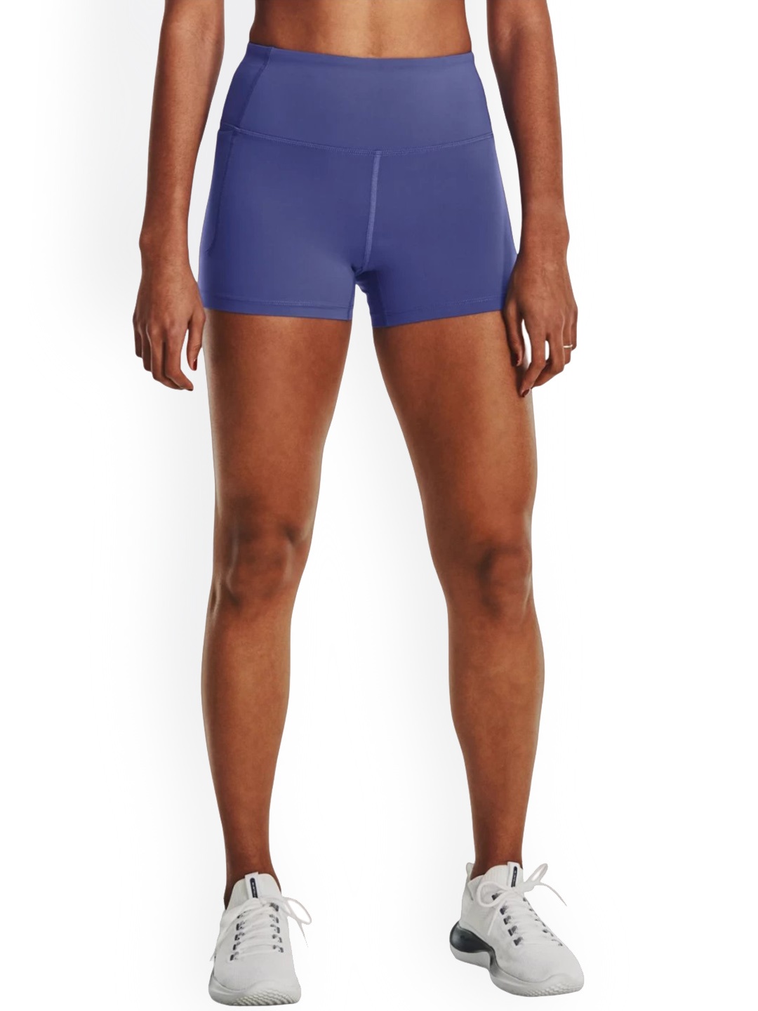 

UNDER ARMOUR Meridian Women Brand Logo Printed Slim-Fit Sports Shorts, Purple