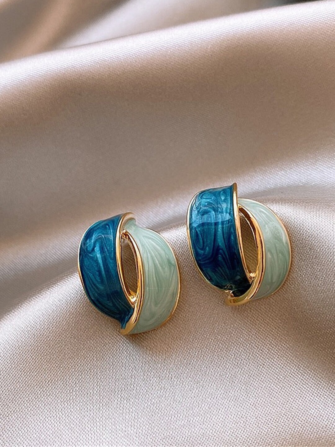 

VAGHBHATT Enamelled Minimalist Coloured Stud Earrings, Gold