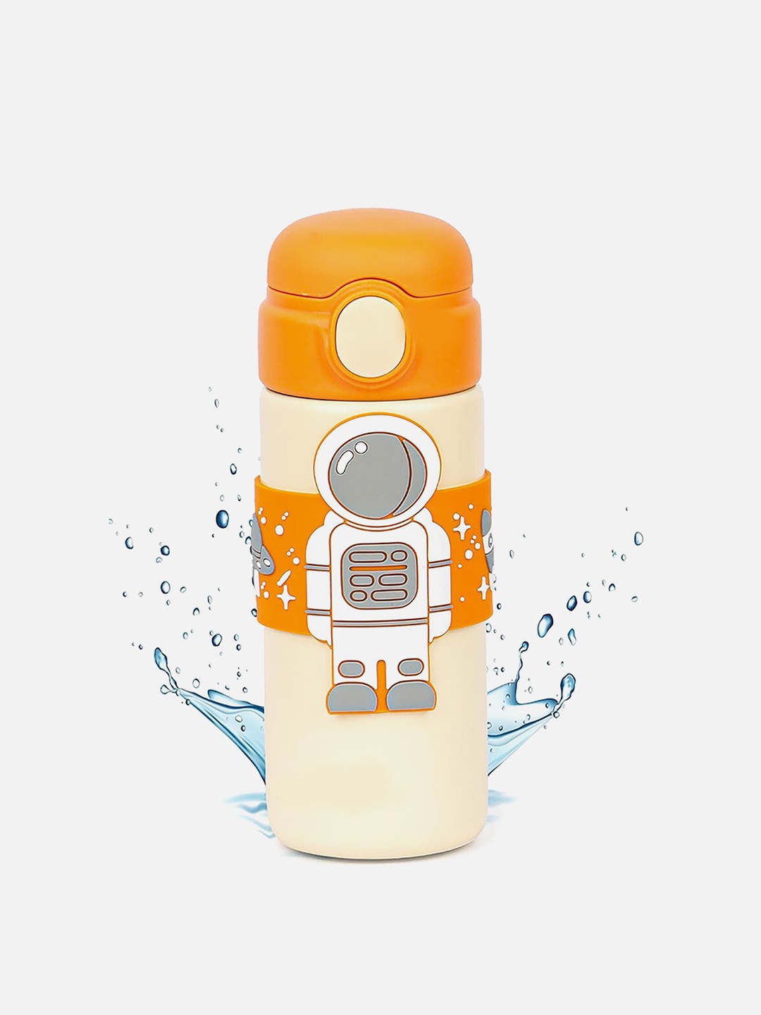 

Little Surprise Box LLP Kids Orange Astronaut Stainless Steel Water Bottle-500 ml