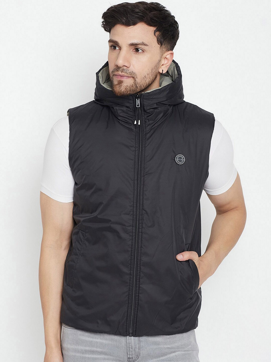 

Okane Hooded Reversible Padded Jacket, Grey