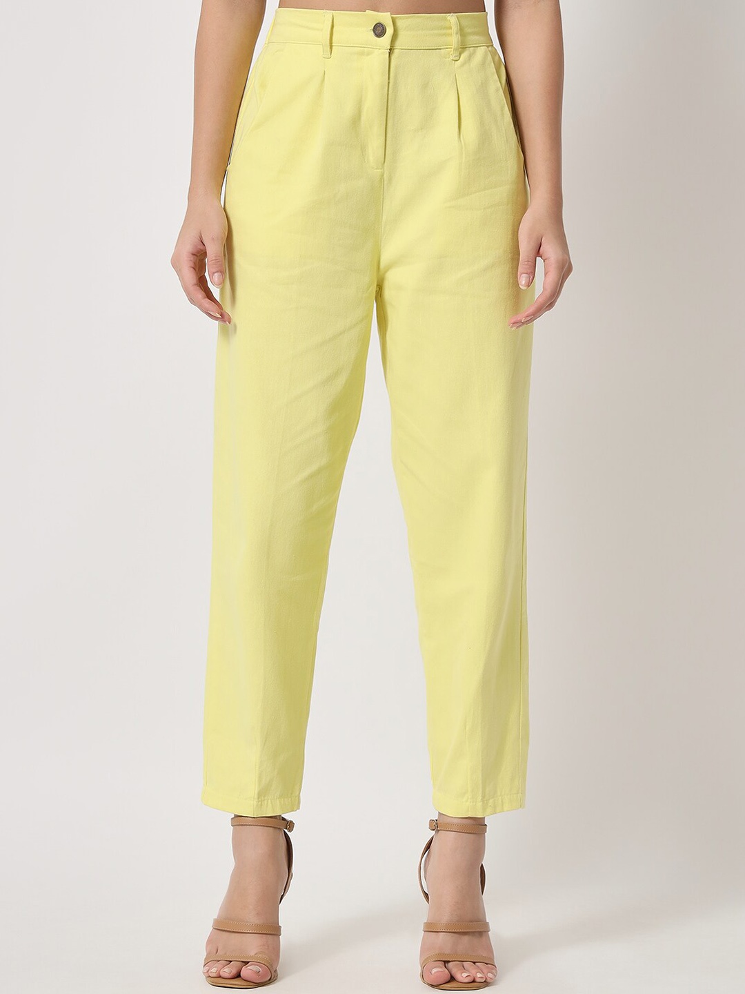 

Chemistry Women High-Rise Trousers, Yellow