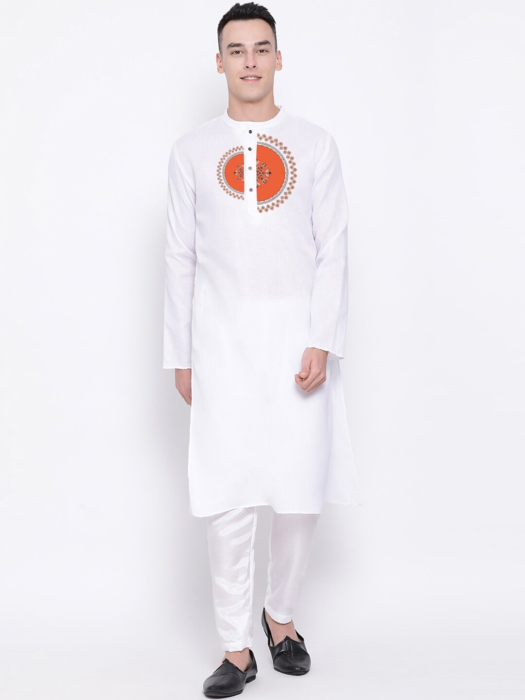 

DEVOILER Ethnic Motifs Printed Regular Kurta With Pyjamas, White