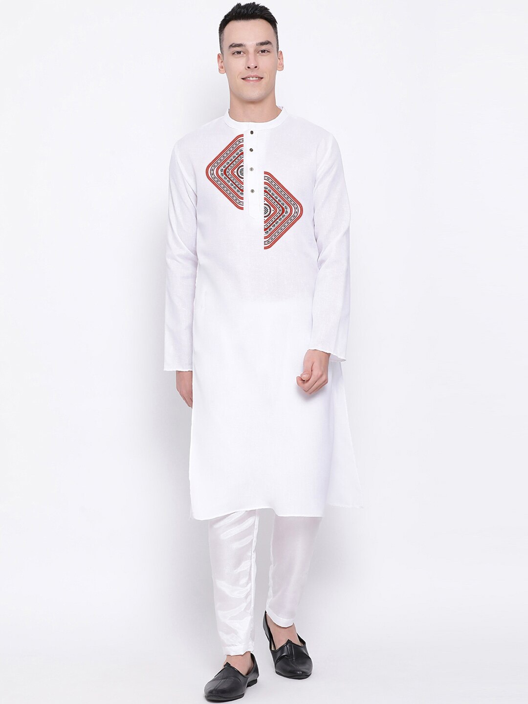 

DEVOILER Ethnic Motifs Printed Regular Kurta With Pyjama, White