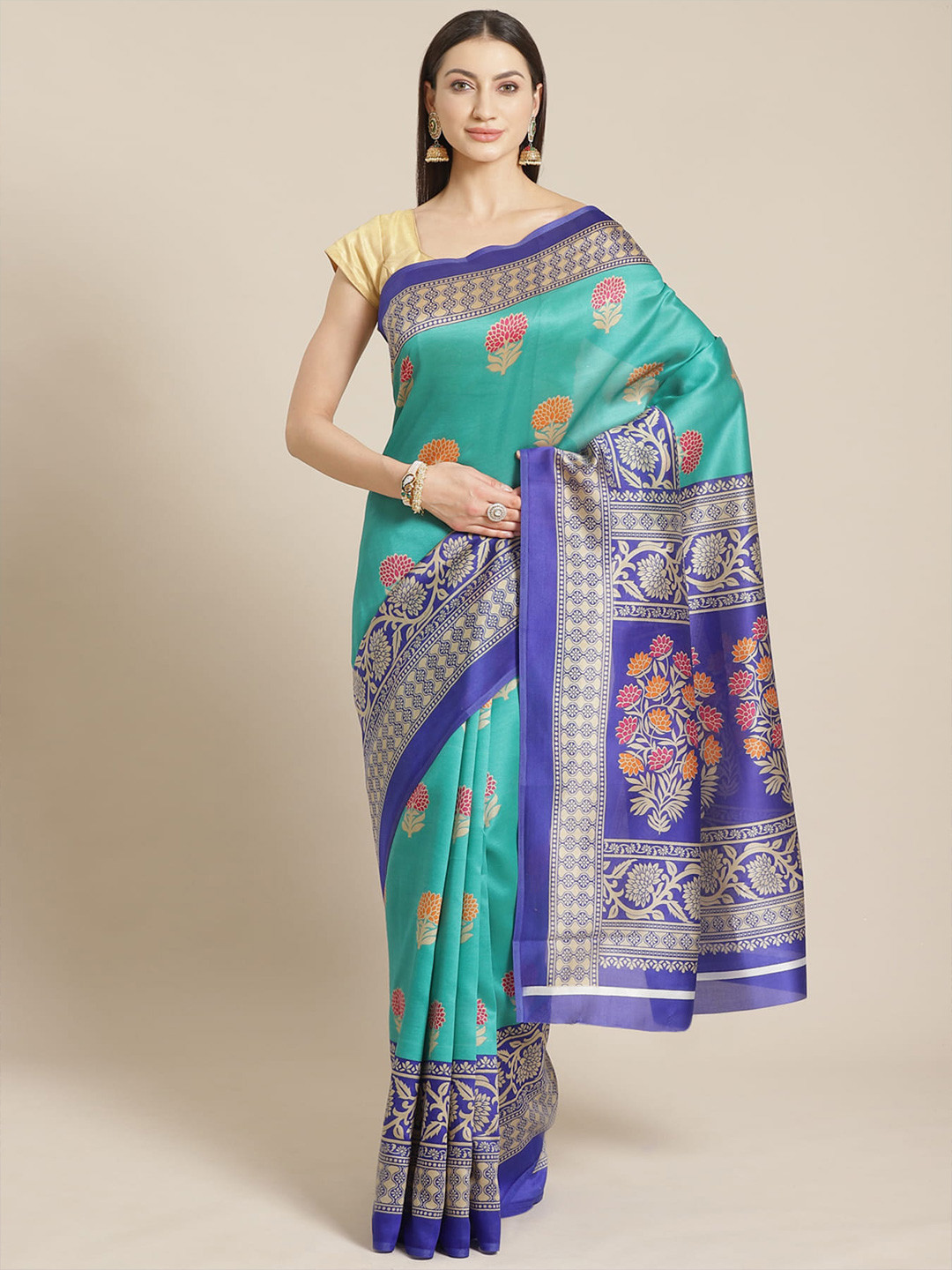 

KALINI Ethnic Motifs Printed Saree, Blue