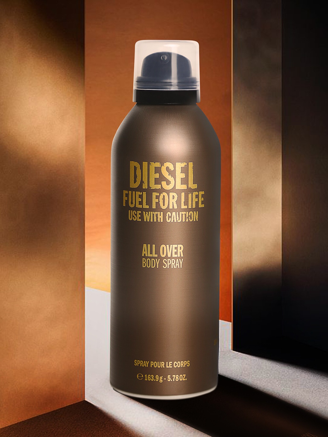 DIESEL Men Fuel For Life All Over Long Lasting Deodorant Body Spray - 200ml/163.9g, Brown