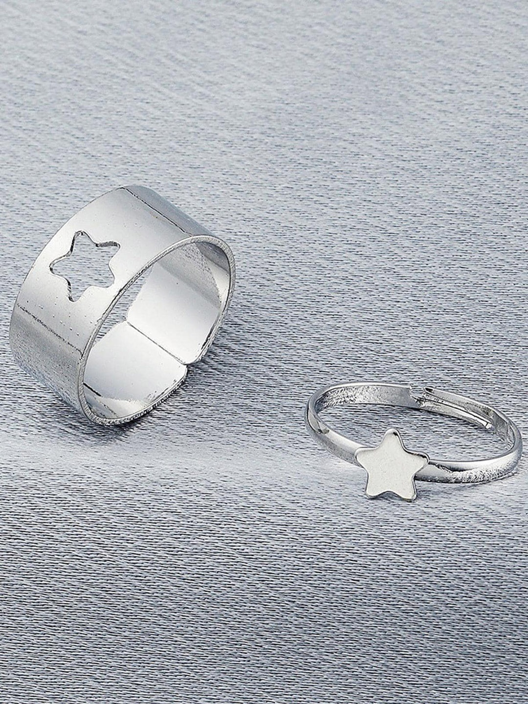 

Lyla Set Of 2 Finger Rings, Silver