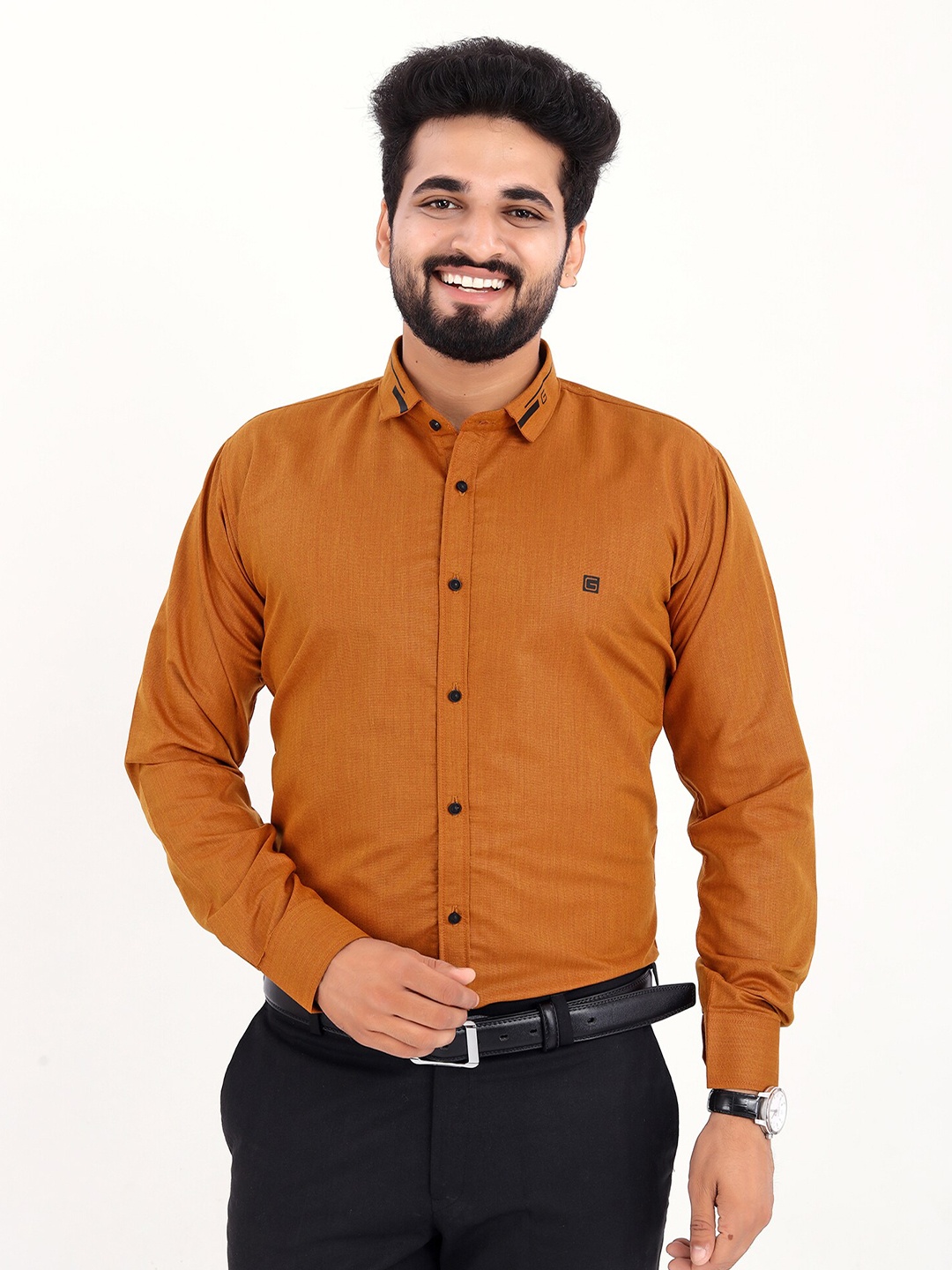 

GETCHI Premium Spread Collar Formal Shirt, Orange