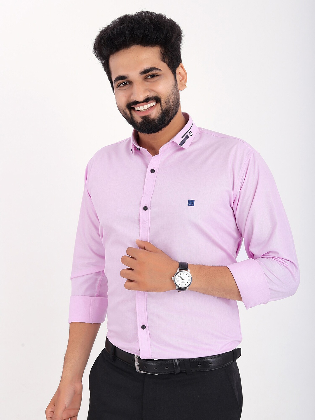 

GETCHI Premium Spread Collar Formal Shirt, Lavender