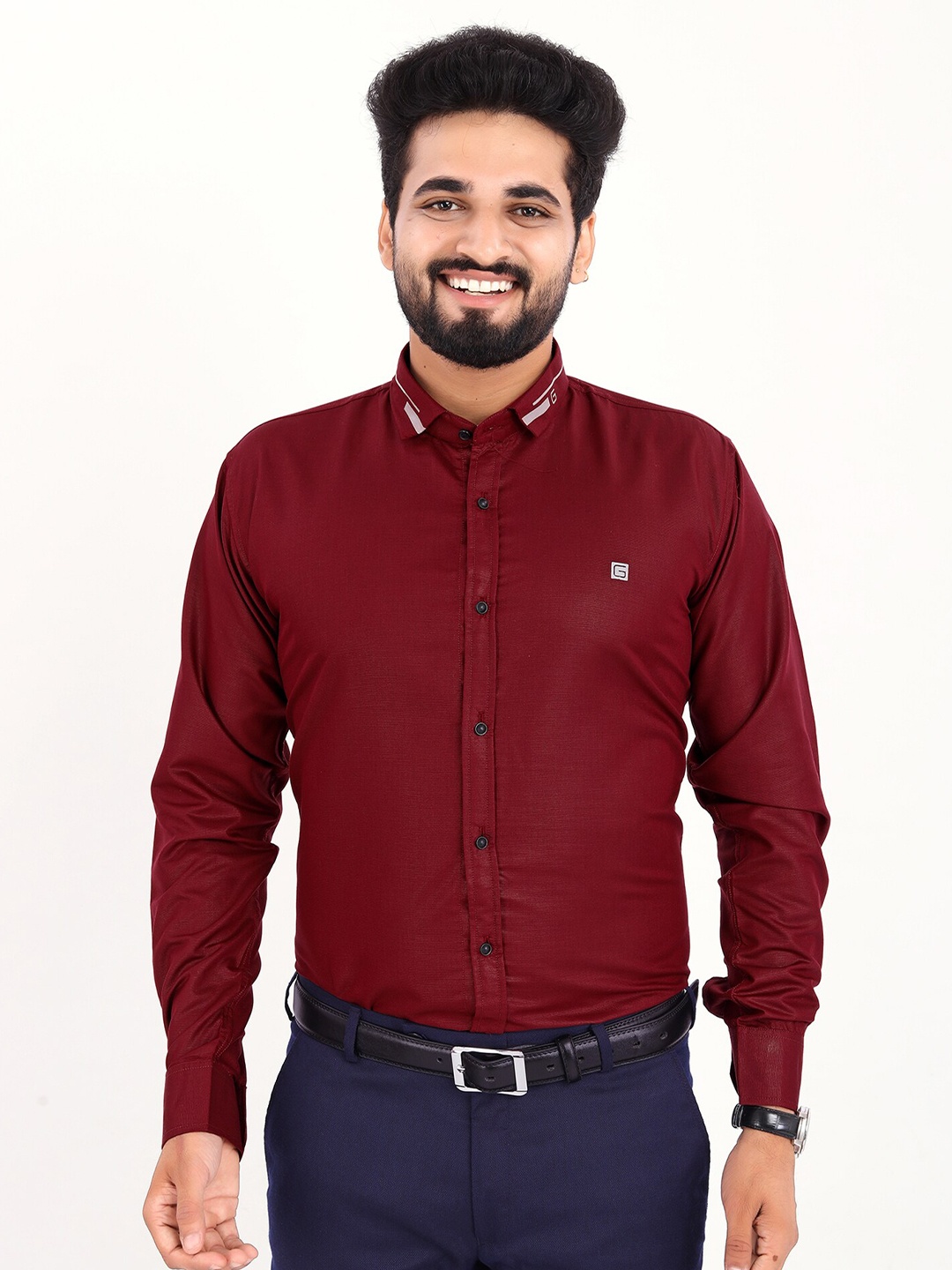 

GETCHI Premium Opaque Formal Shirt, Maroon