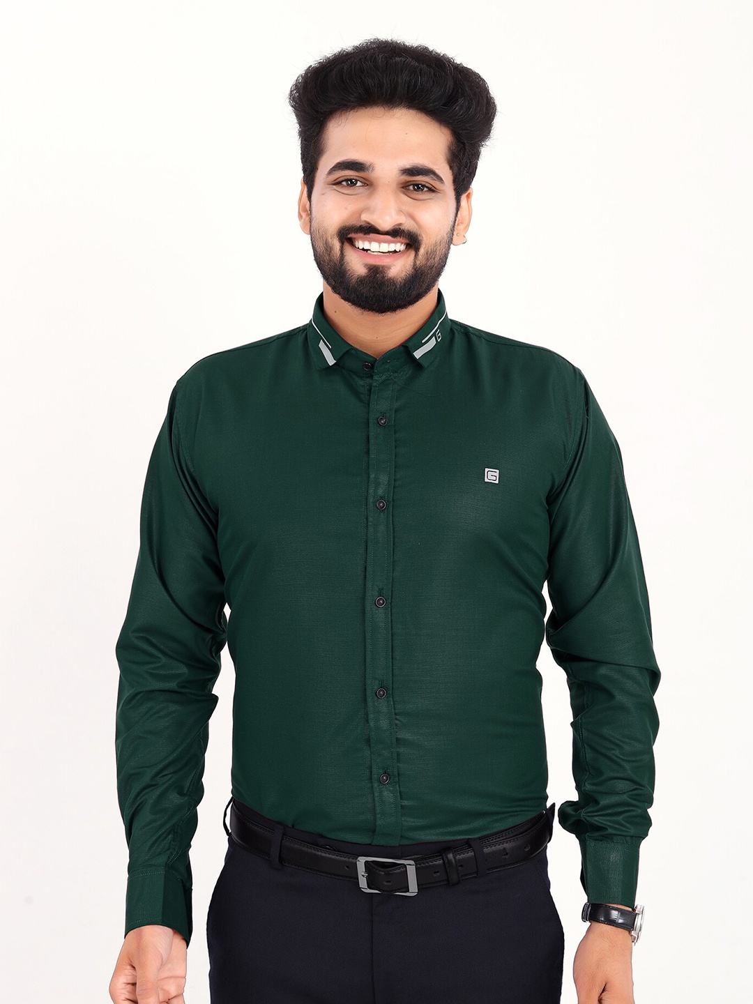 

GETCHI Premium Opaque Formal Shirt, Green