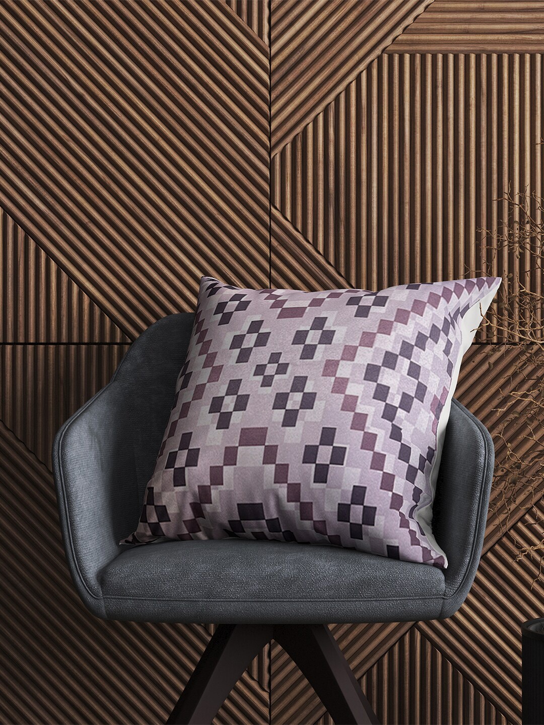 

Tasseled Home Rust & Black Geometric Satin Square Cushion Cover