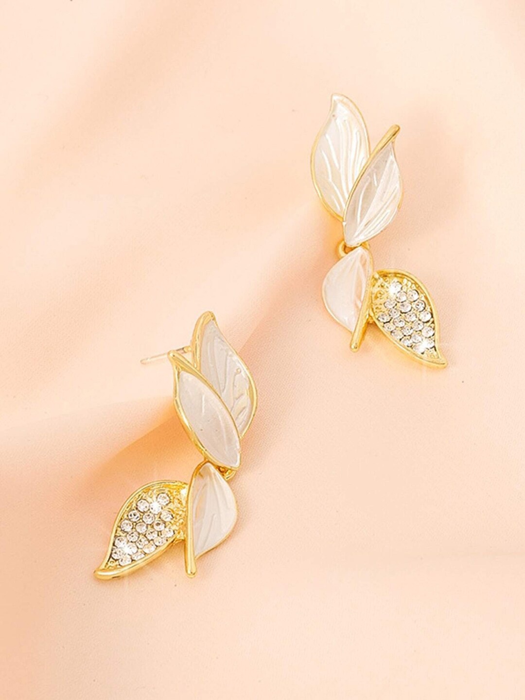 

VAGHBHATT Zircon Studded Drop Earrings, Gold
