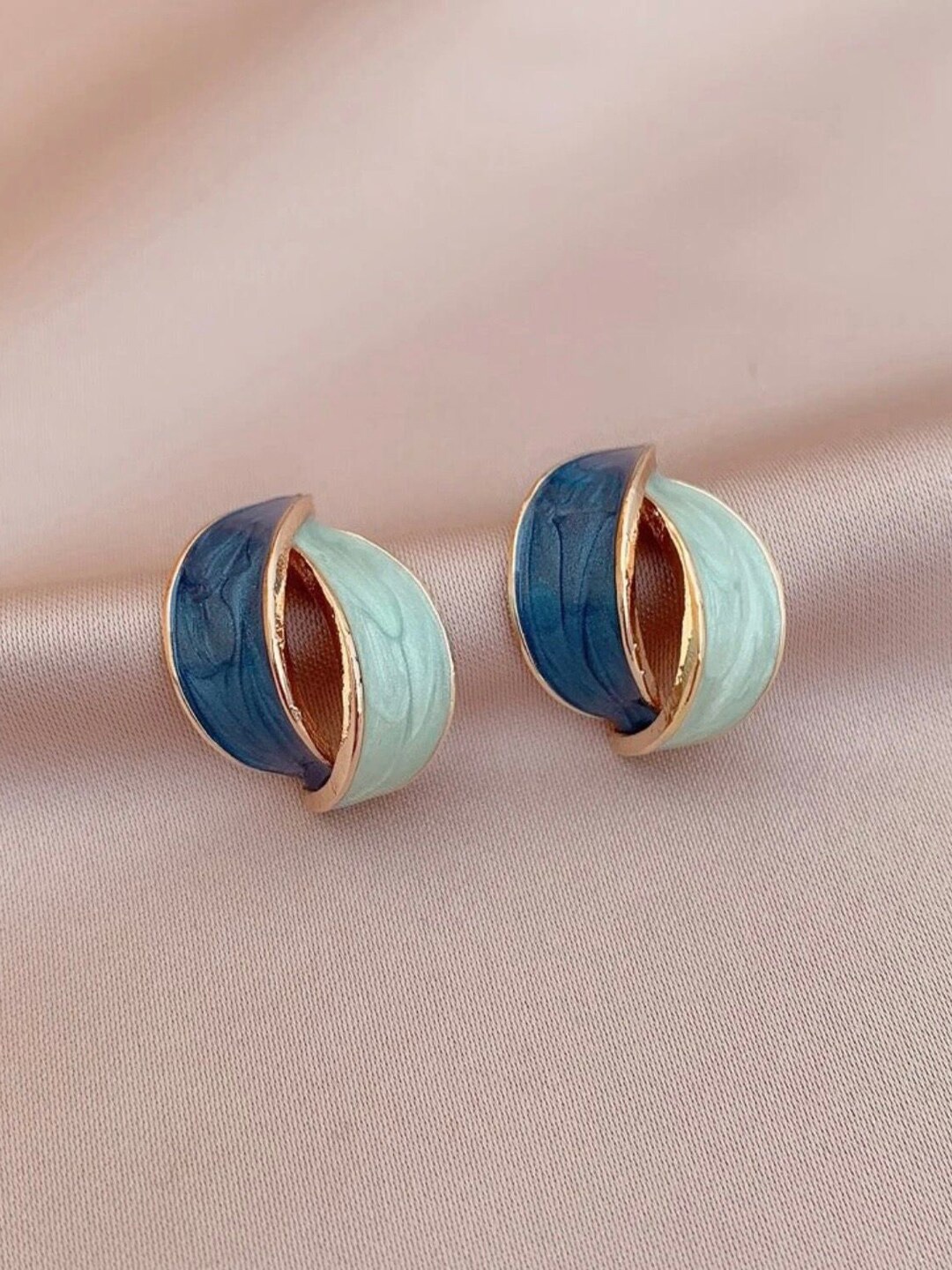 VAGHBHATT Enamelled Studs Earrings, Gold