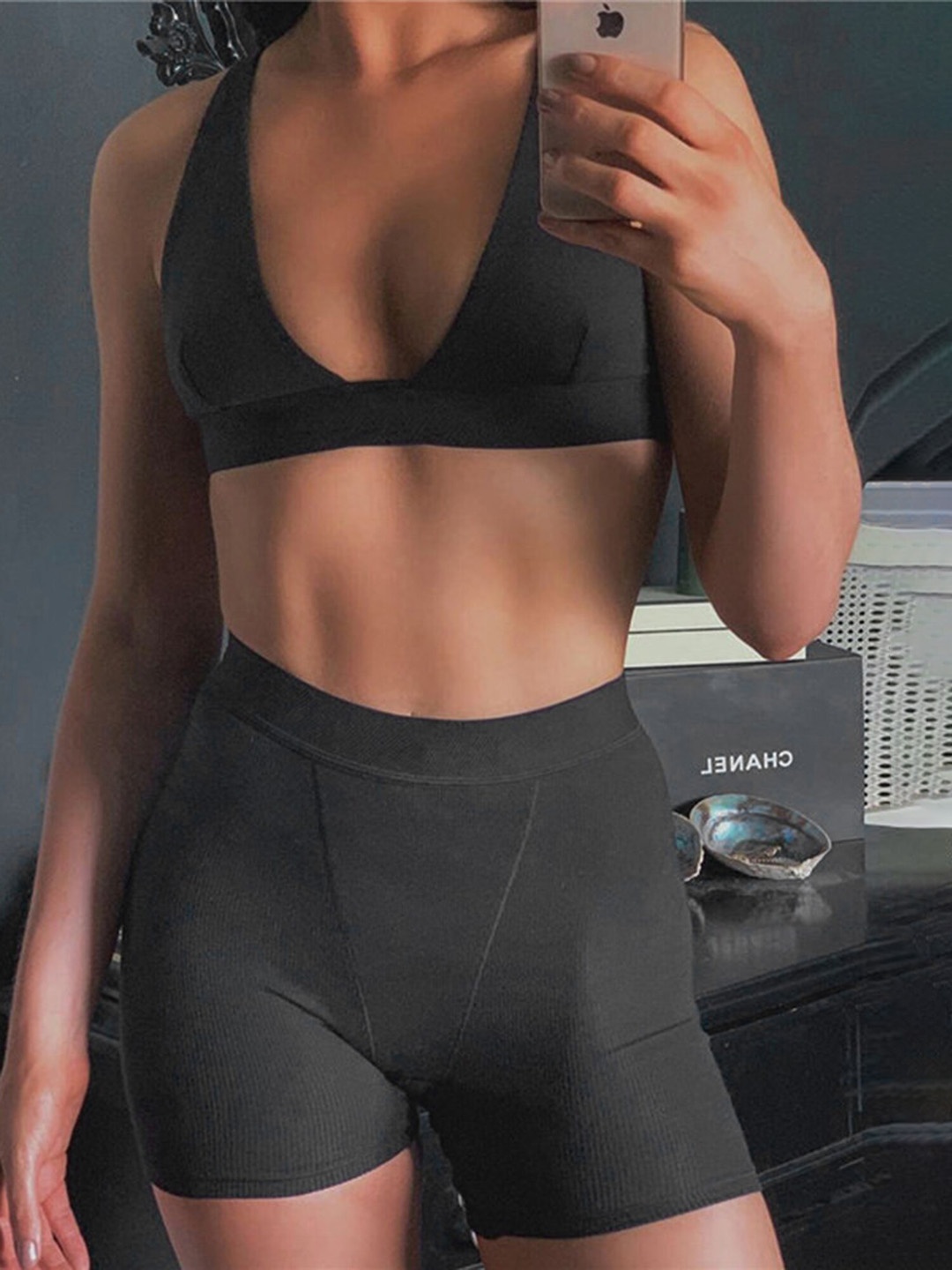 

LULU & SKY Two Piece Activewear Tracksuit, Black