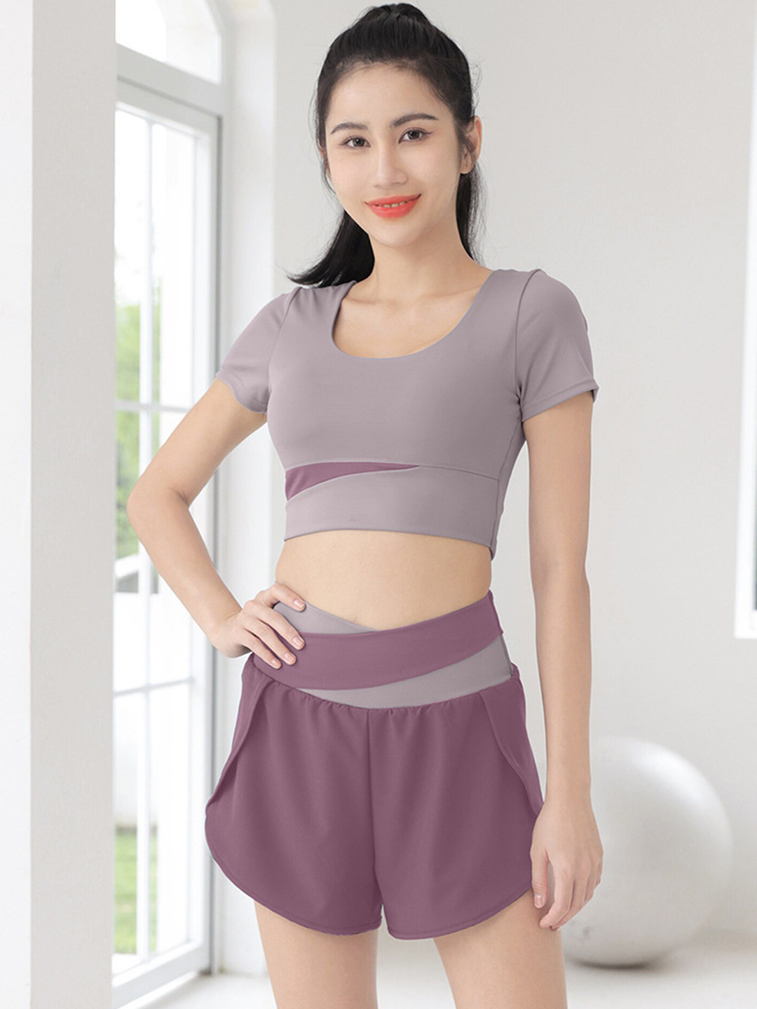 

LULU & SKY Top With Shorts Co-Ords, Purple