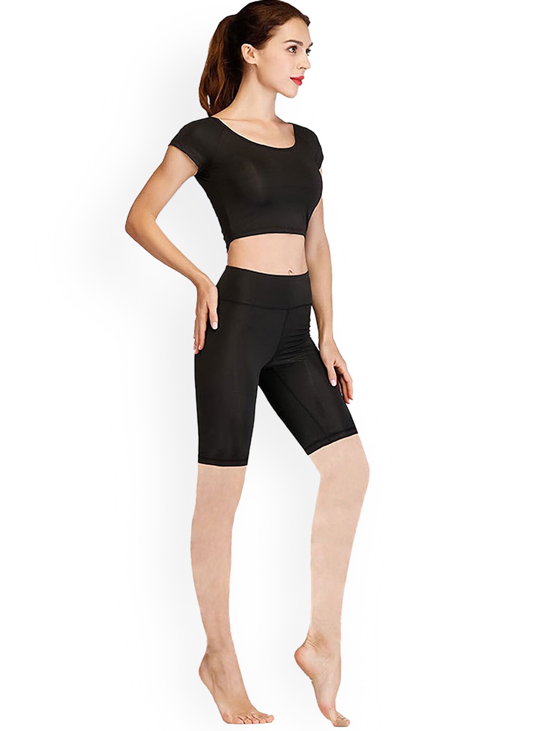 

LULU & SKY Slim-Fit Breathable Activewear Tracksuit, Black