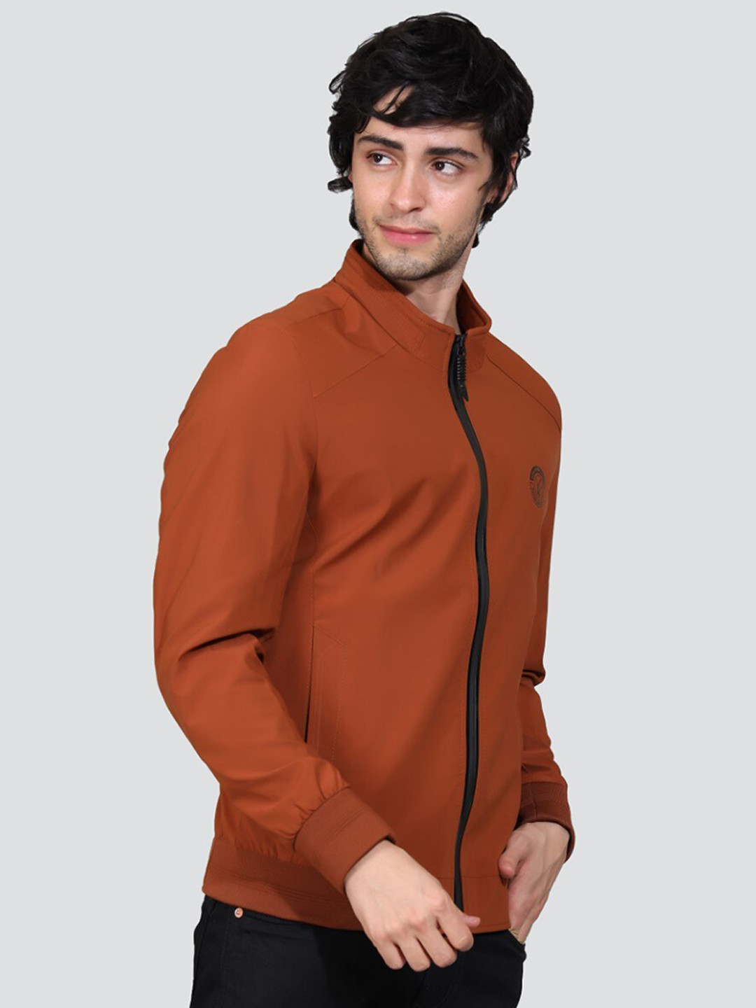 

YOUNG CLUB CLASSIC Mock Collar Bomber Jacket, Orange