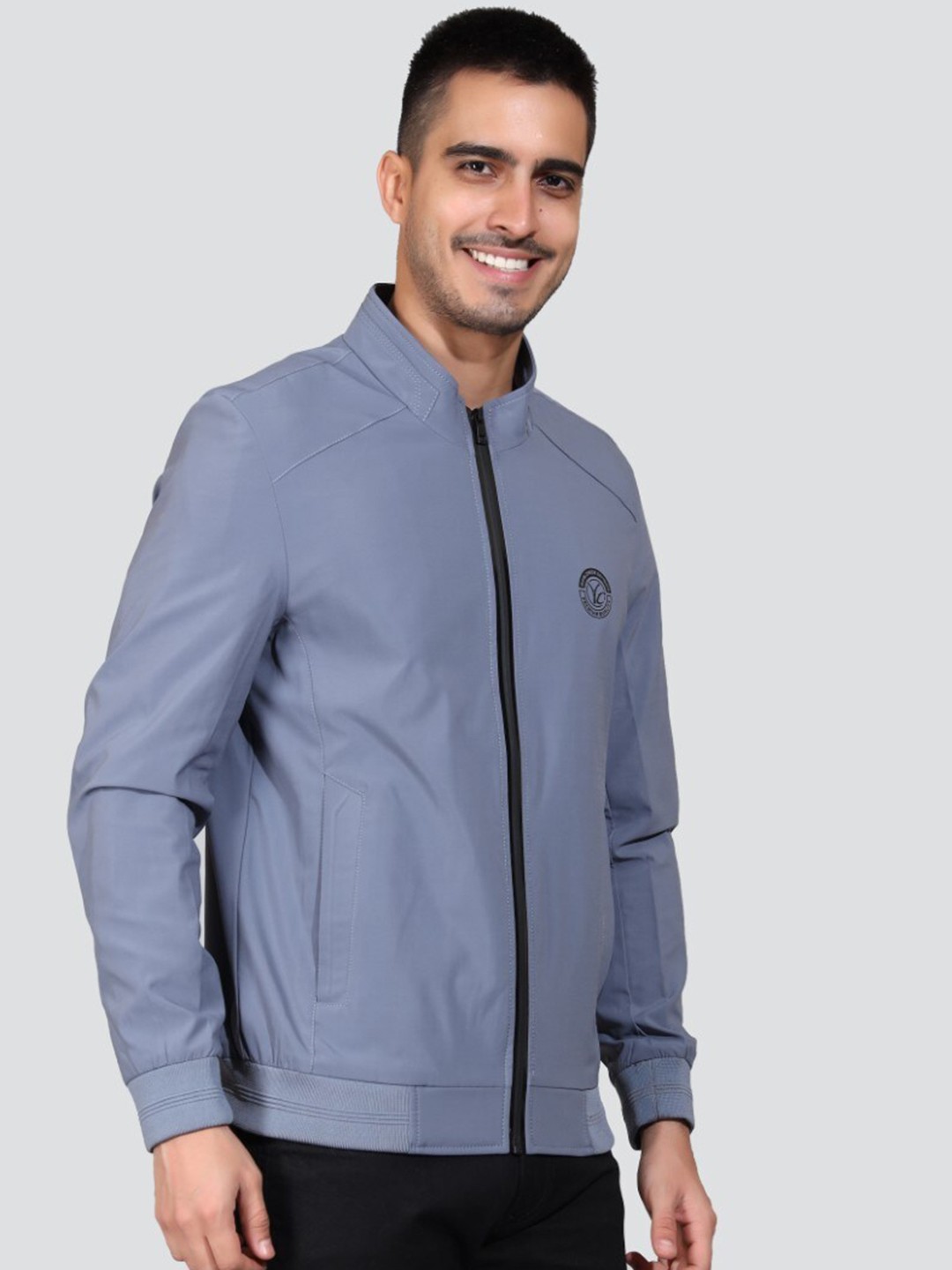 

YOUNG CLUB CLASSIC Mock Collar Bomber Jacket, Blue