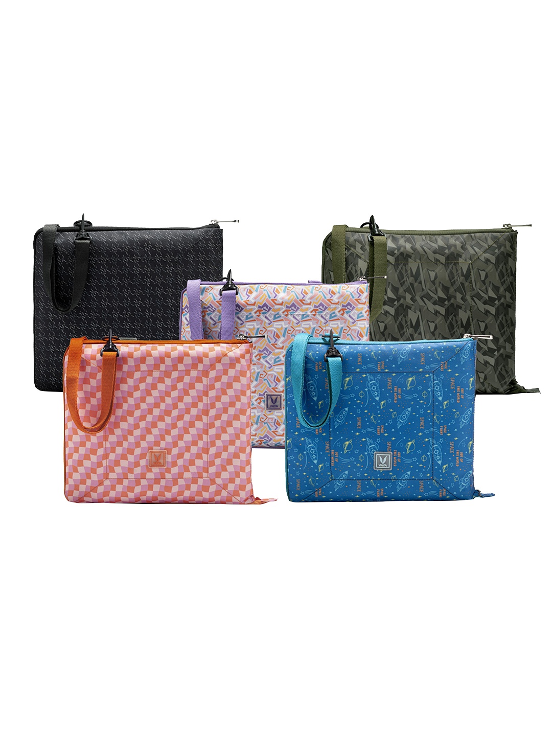 

Vaya Printed Mini Lunch Bag With Sling, Grey