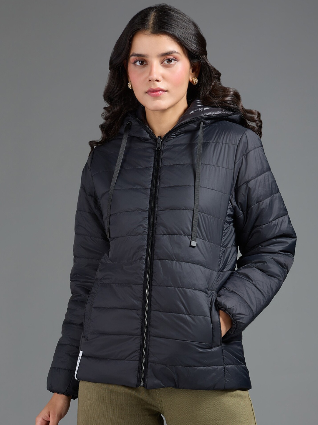 

20Dresses Black Hooded Reversible Longline Puffer Jacket