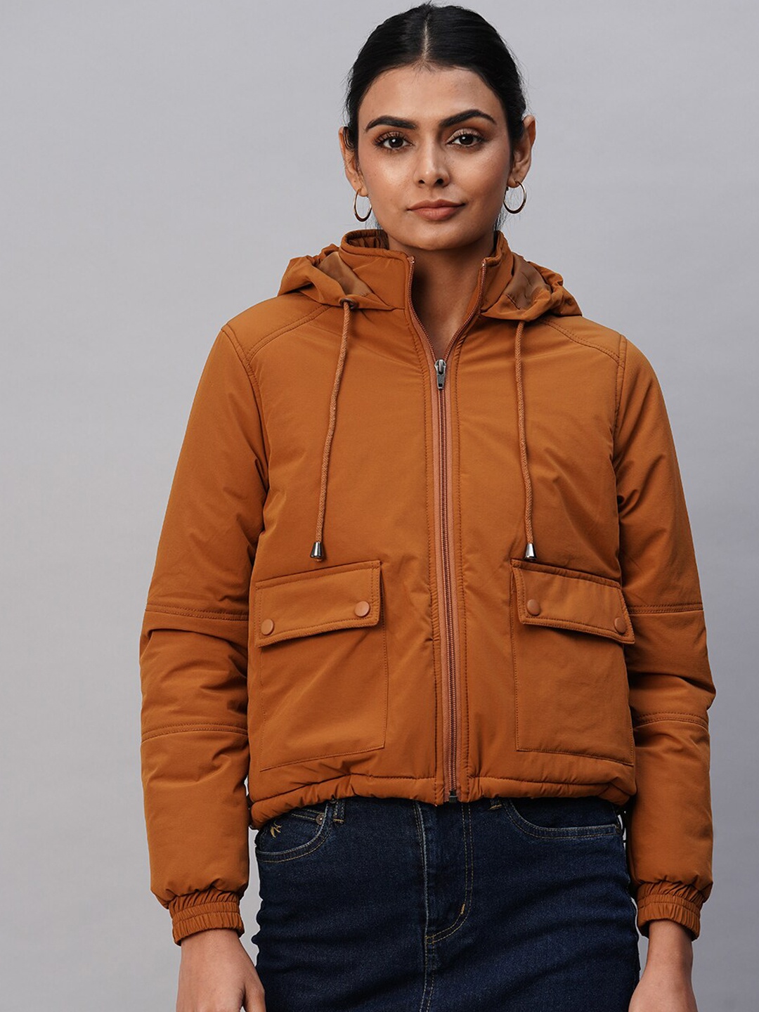 

Chemistry Hooded Bomber Jacket, Tan