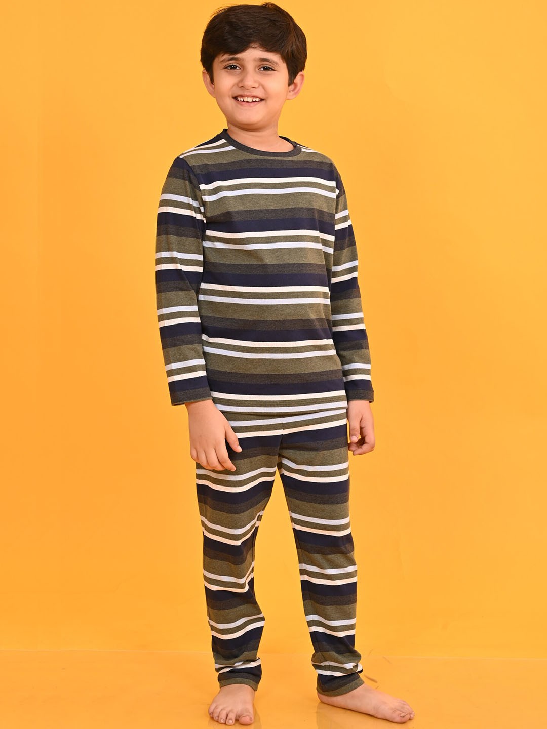 

Anthrilo Boys Striped Night suit, Blue