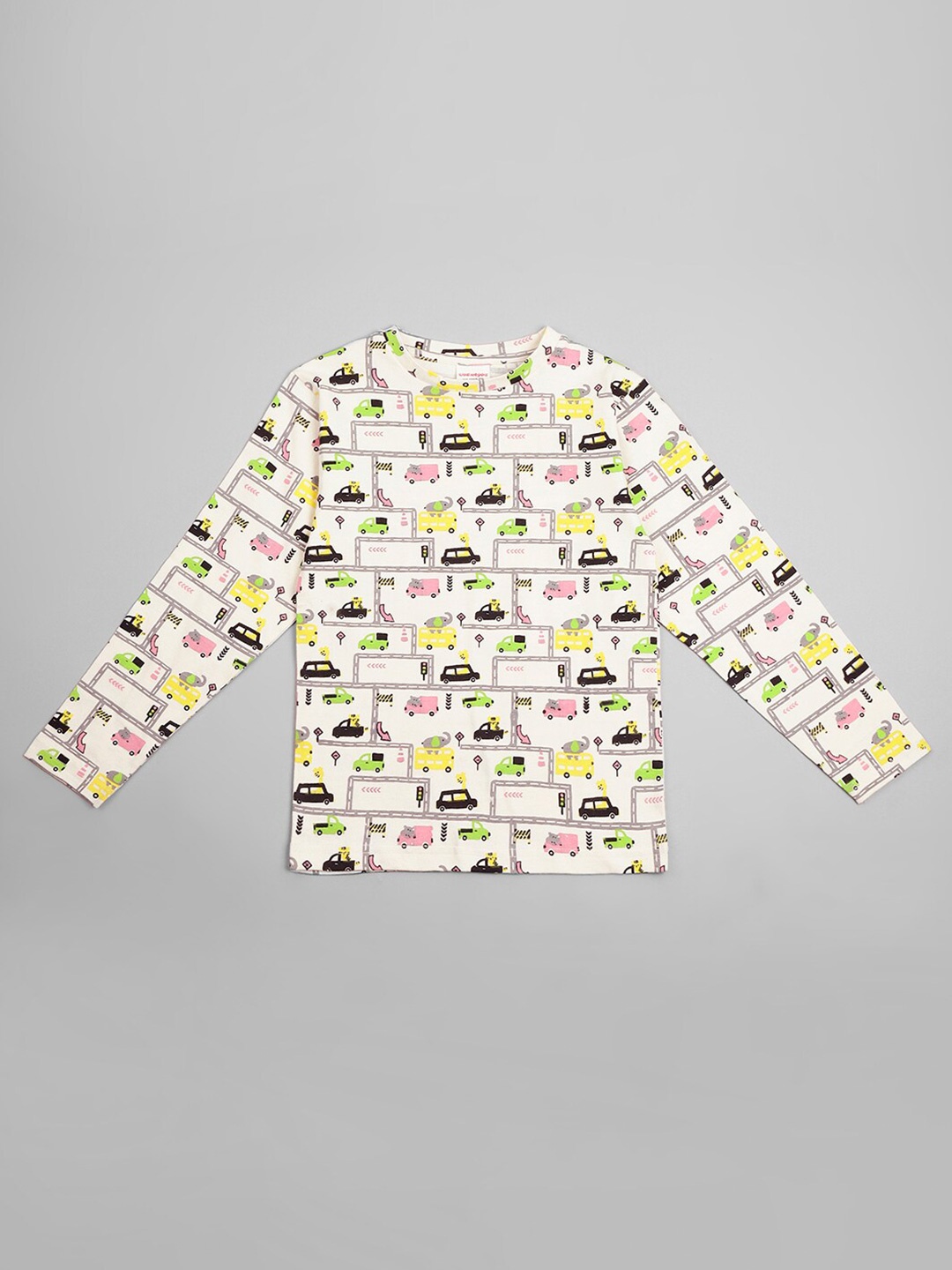 

RAINE AND JAINE Boys Graphic Printed Cotton T-shirt, Off white