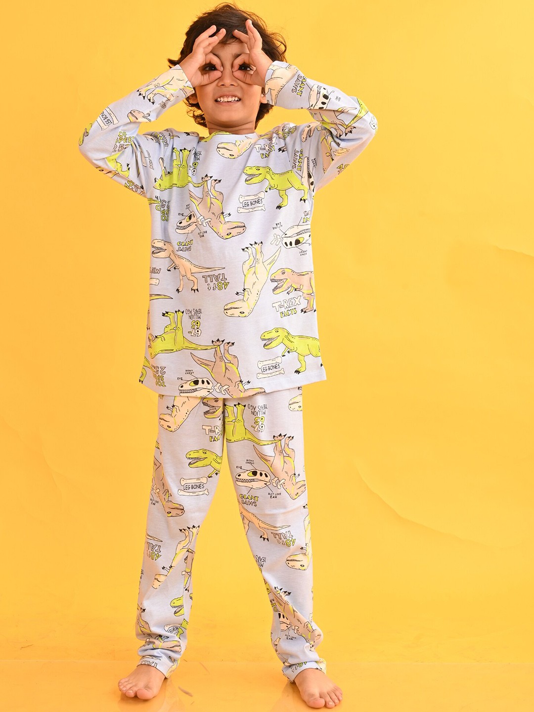

Anthrilo Boys Conversational Printed Night suit, White