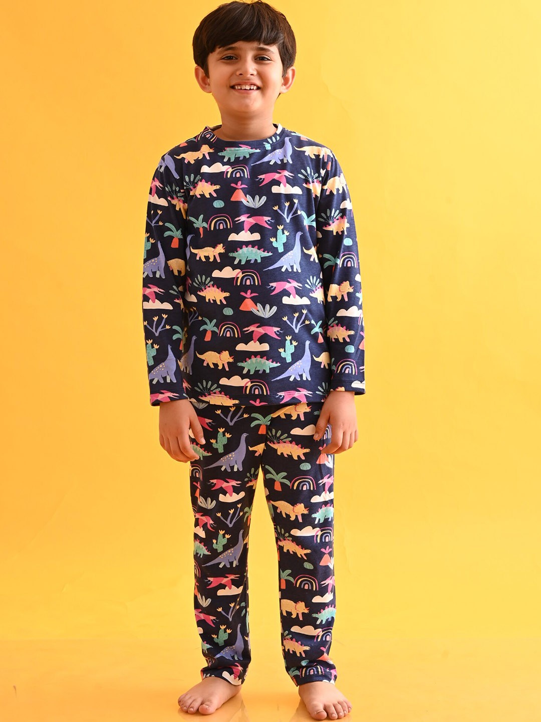 

Anthrilo Boys Conversational Printed Night suit, Blue