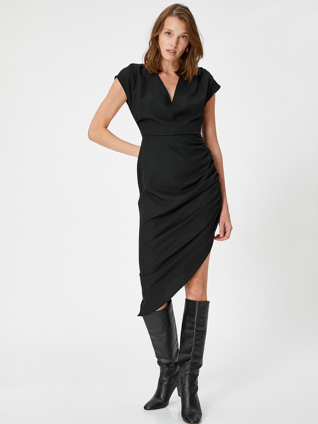 

Koton V Neck Sheath Dress, Black
