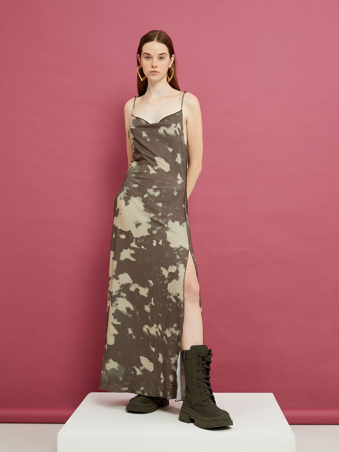 

Koton Shoulder Strap Maxi Dress, Brown