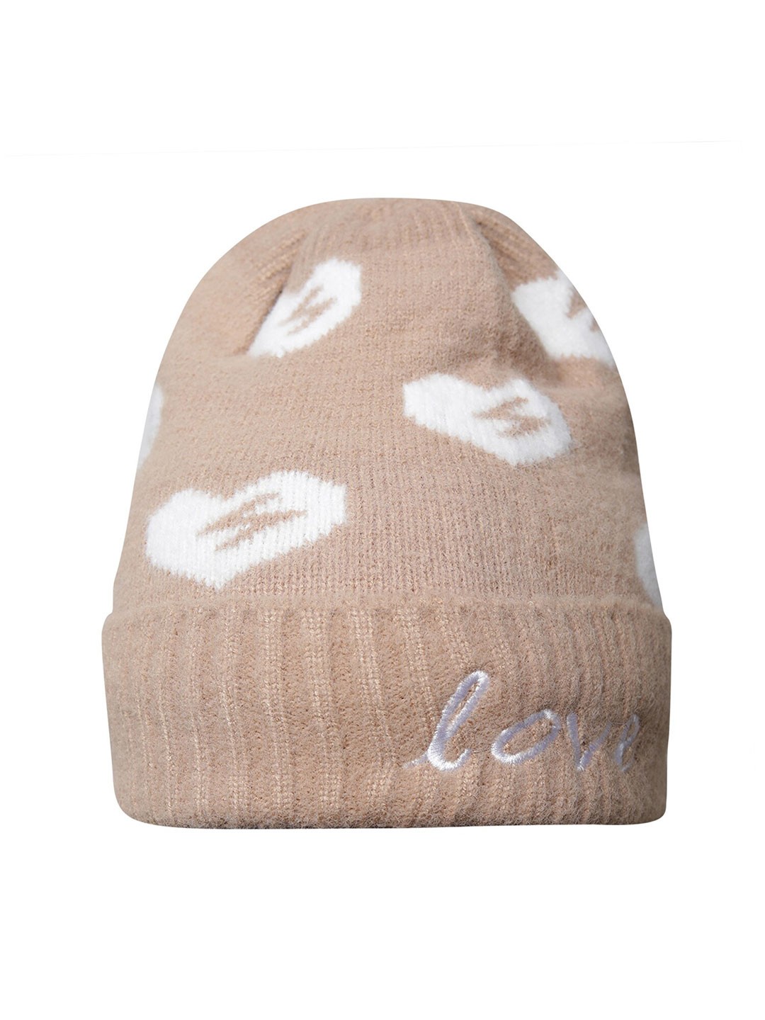 

LOOM LEGACY Women Self Design Acrylic Wool Beanie, Beige
