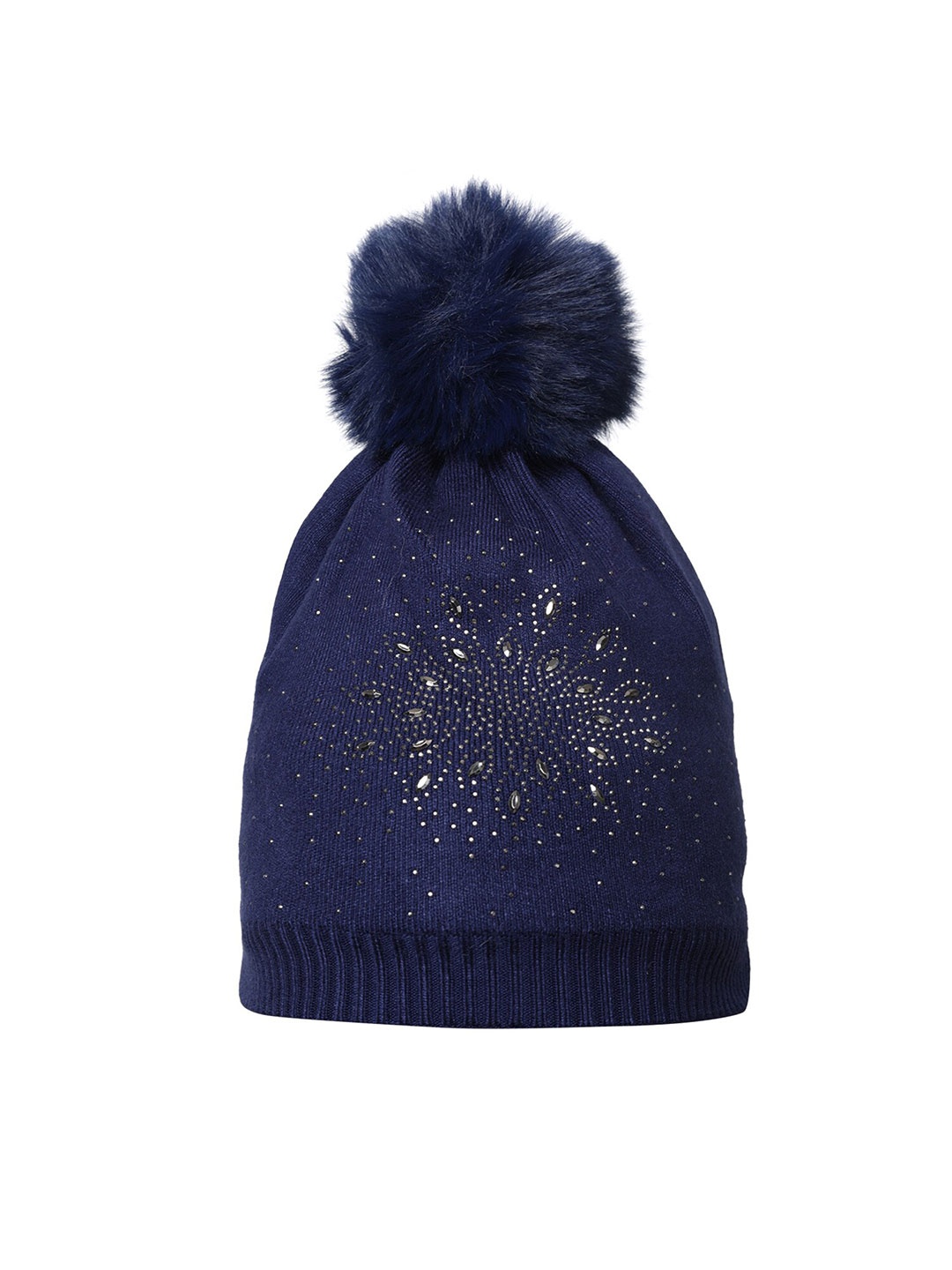 

LOOM LEGACY Women Embellished Beanie, Navy blue