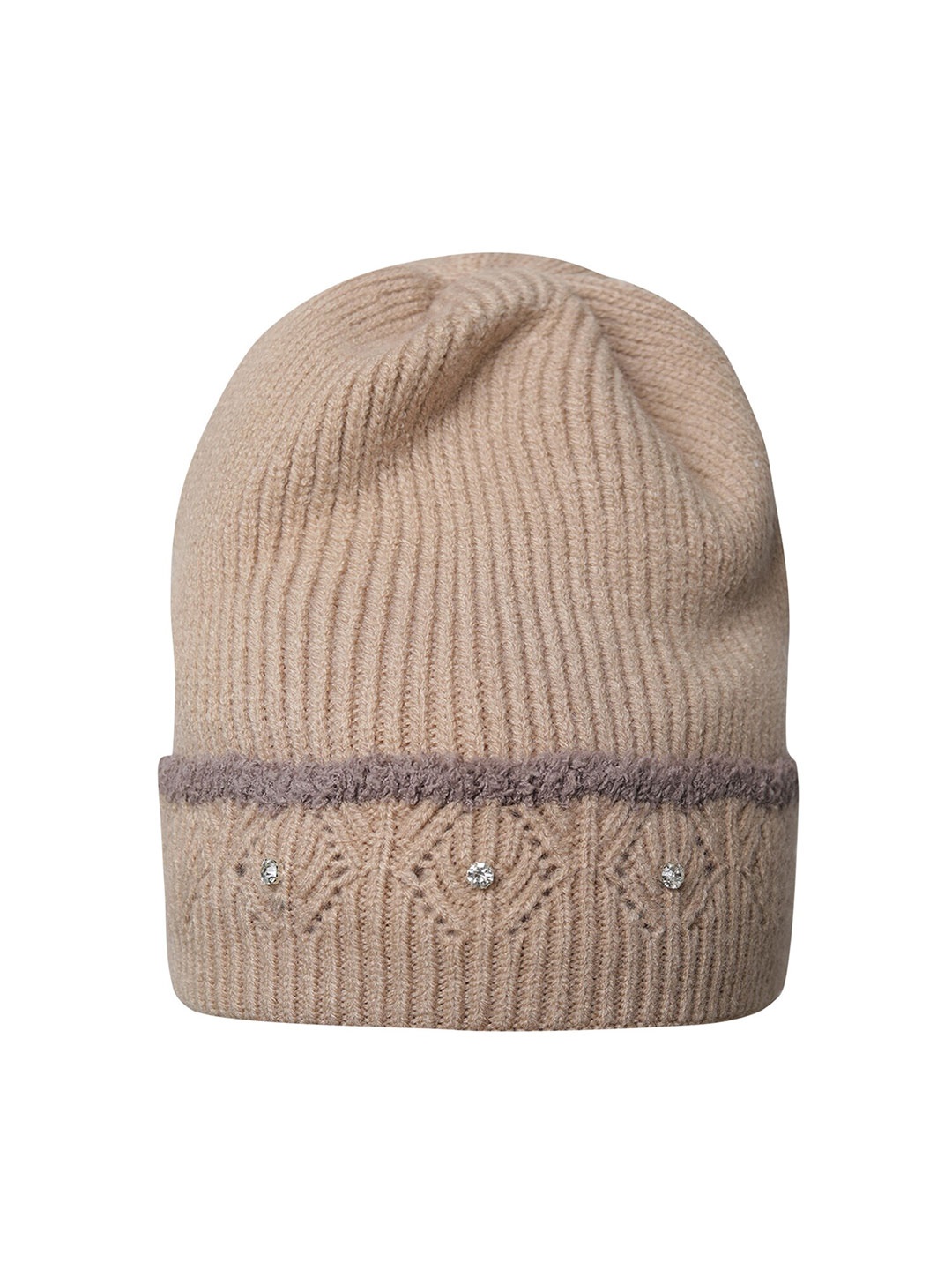 

LOOM LEGACY Women Self Design Acrylic Woollen Beanie, Beige