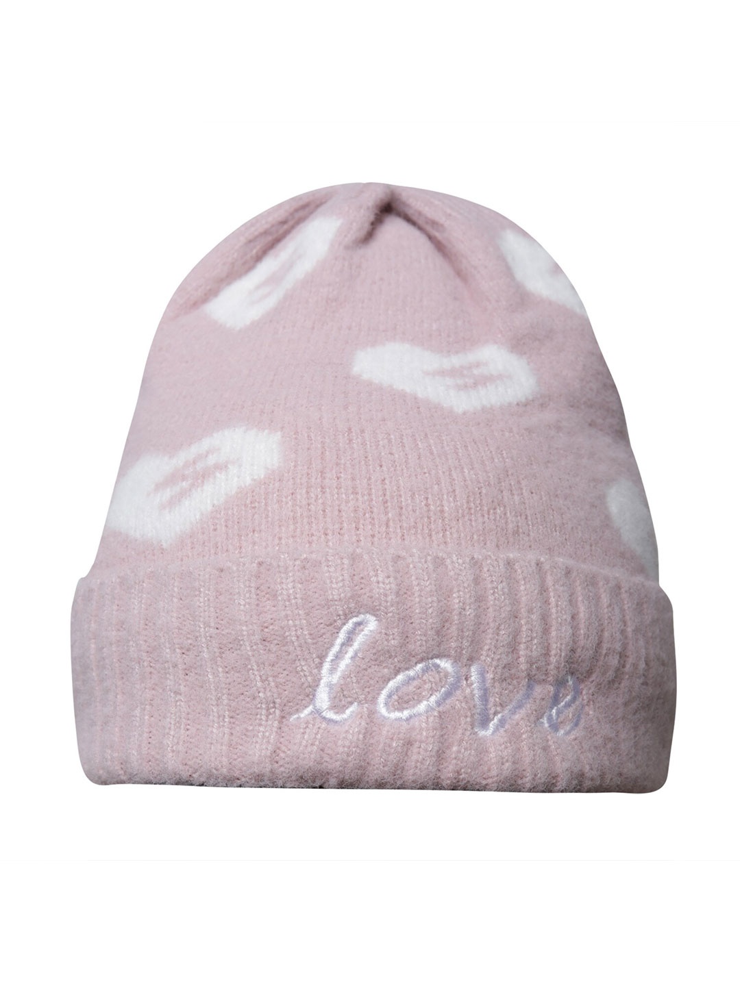 

LOOM LEGACY Women Printed Acrylic Beanie, Pink